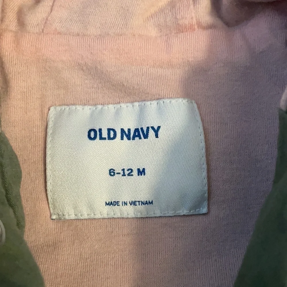 Old Navy Army Green Utility Jacket with Hood Pink Lining 6-12 M